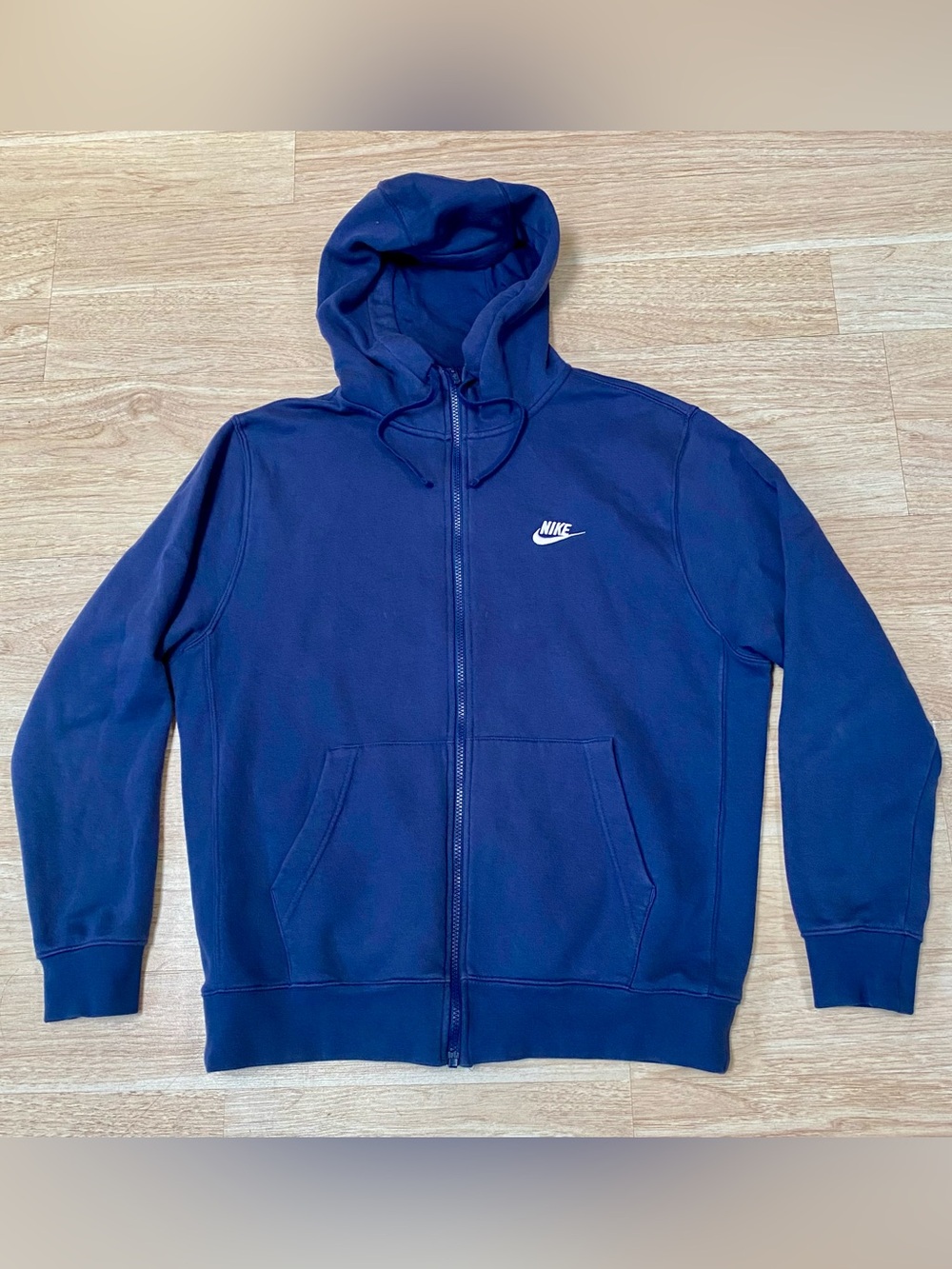 Nike Hoodie Mens Large Midnight Navy Blue Sportswear Club Fleece Full-Zip Jacket